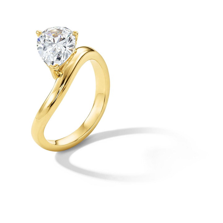 Solitaire Twist Engagement Setting by Adorette In Yellow Gold 14K