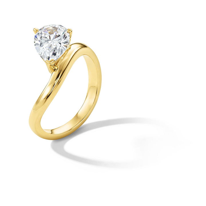Solitaire Twist Engagement Setting by Adorette In Yellow Gold 14K