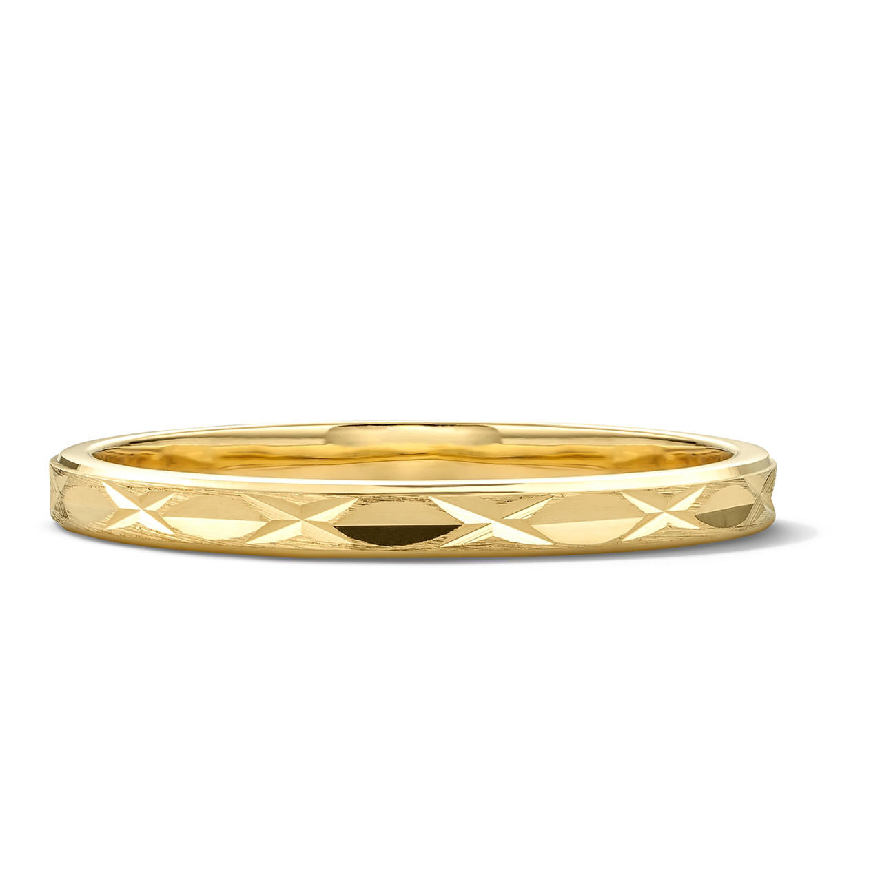Crosshatch 2mm Gold Wedding Band 0