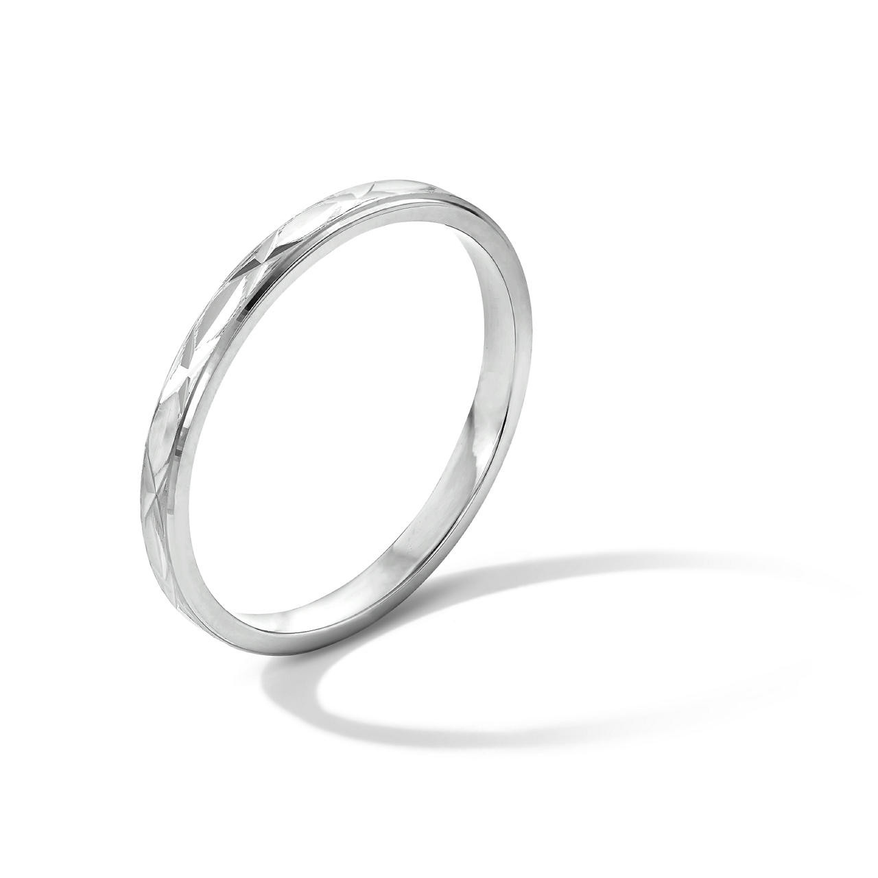 Crosshatch 2mm Gold Wedding Band In White Gold 14K 1
