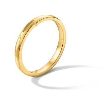 Faceted 2mm Gold Wedding Band In Yellow Gold 14K