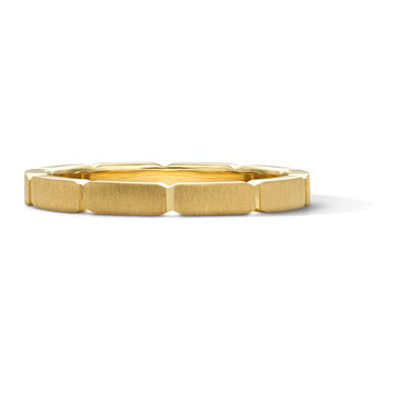 Brushed Segmented Polished Edge 2mm Gold Wedding Band In Yellow Gold 14K