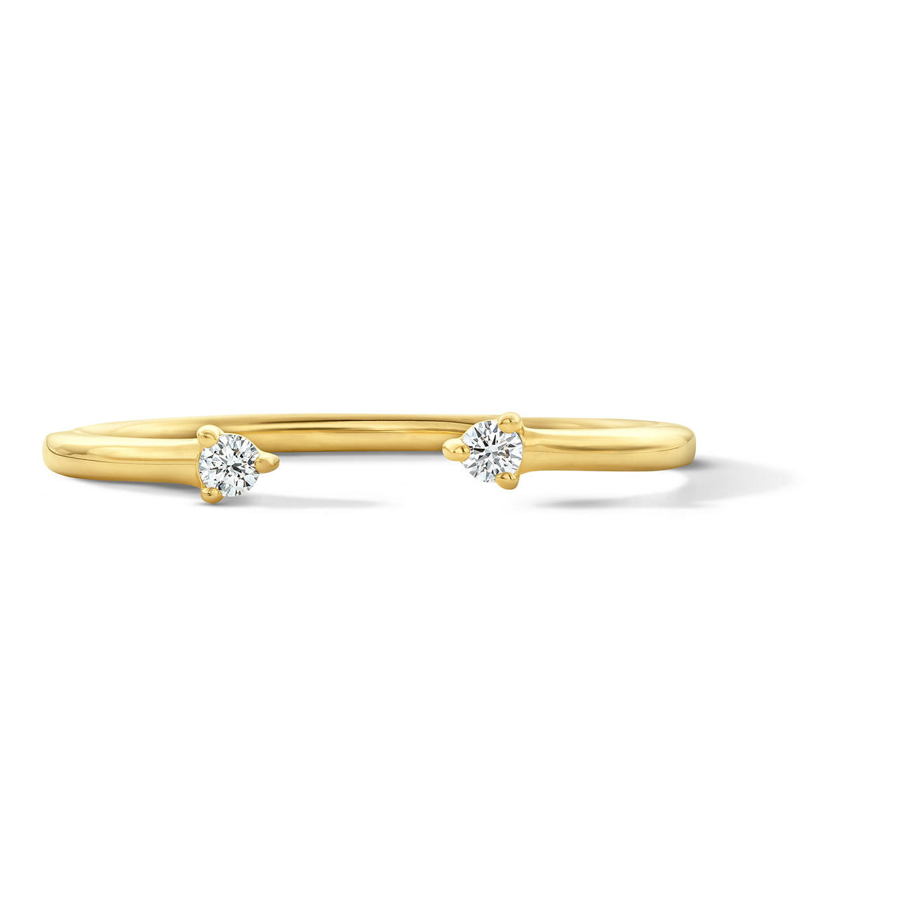 Three Prong Open Diamond Gold Wedding Band