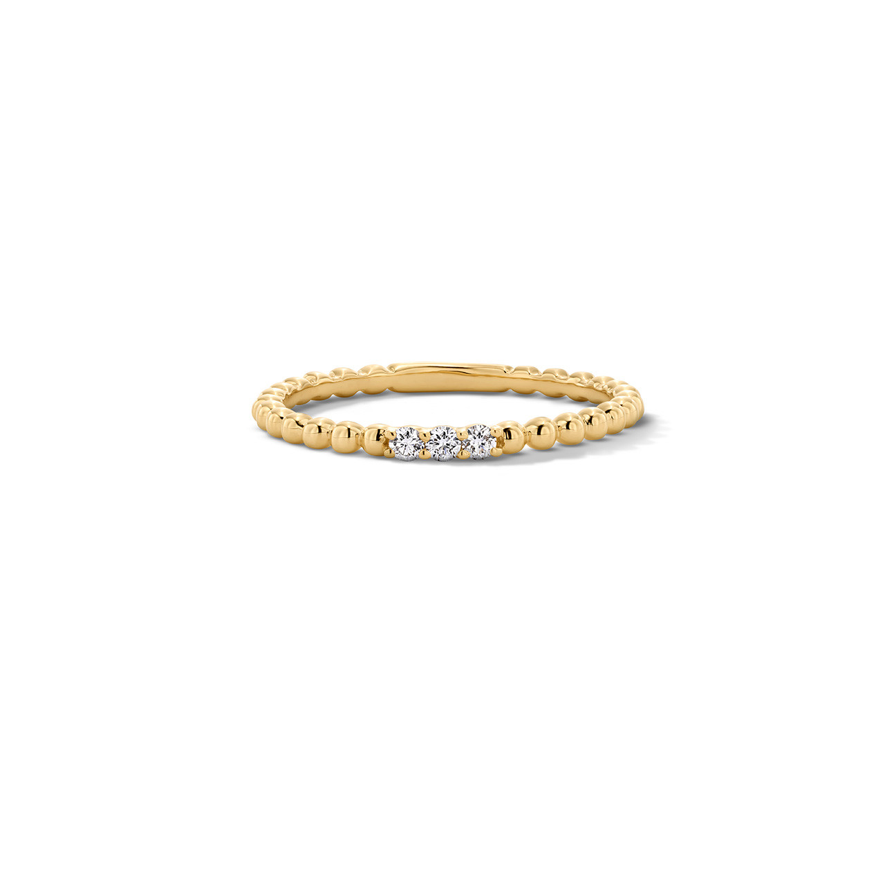 Gold Beaded Diamond Band