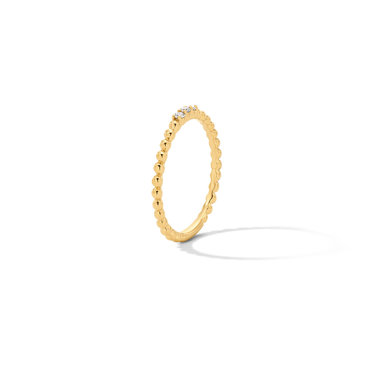 Gold Beaded Diamond Band