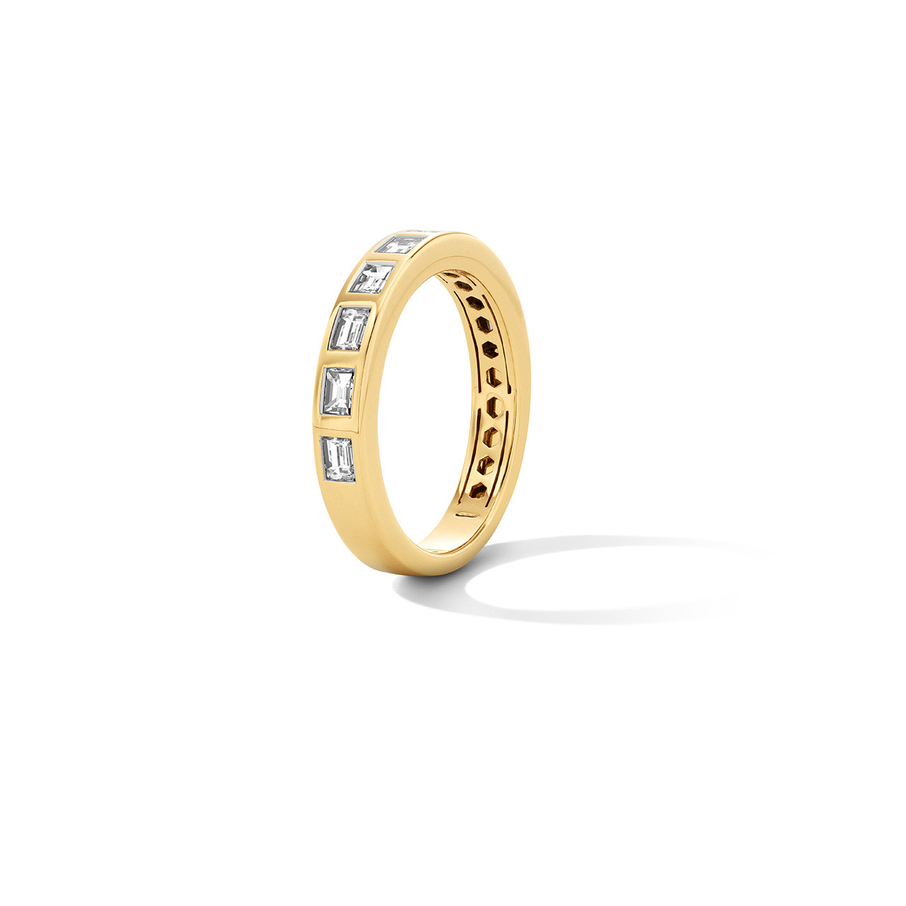 Baguette Diamond Bezel Gold Band
