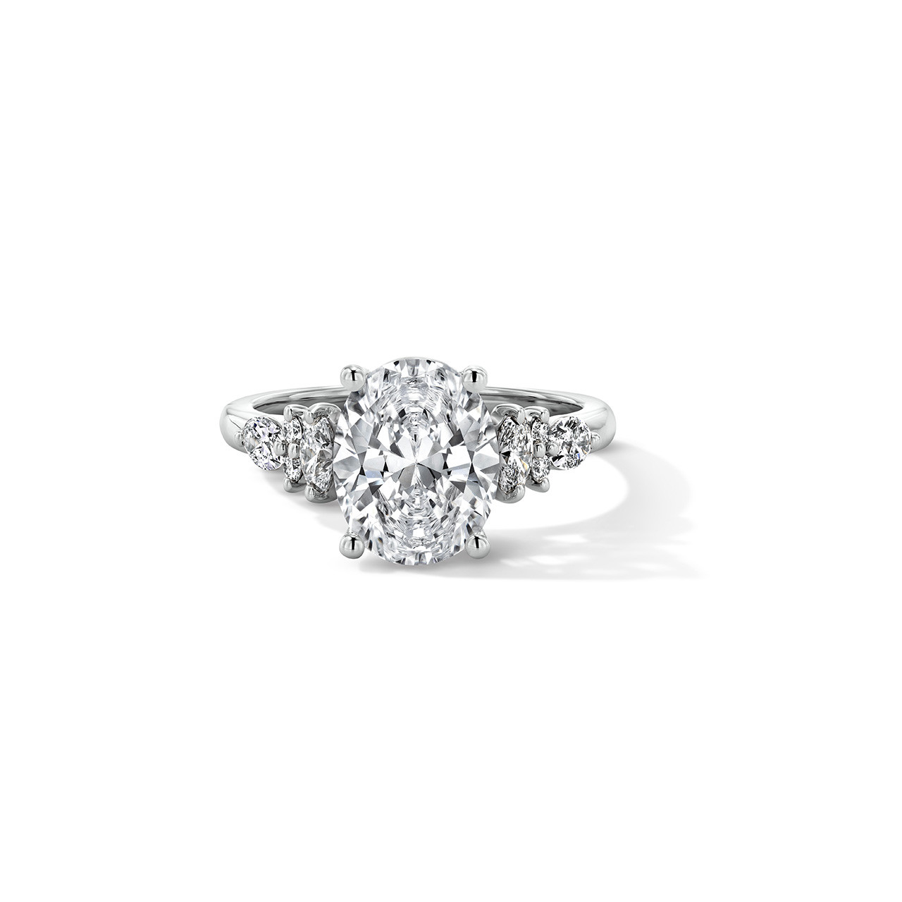 Mixed Side Diamond Cathedral Engagement Setting 0