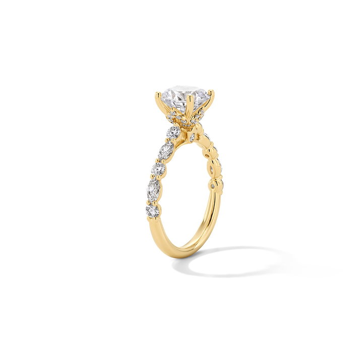 Verragio Pave Hidden Halo Engagement Setting In Yellow Gold 14K