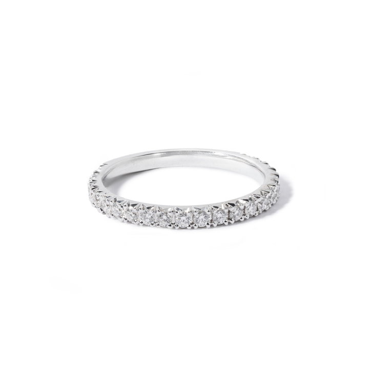 3/4 Way Diamond Wedding Band (0.56tw) In White Gold 18K