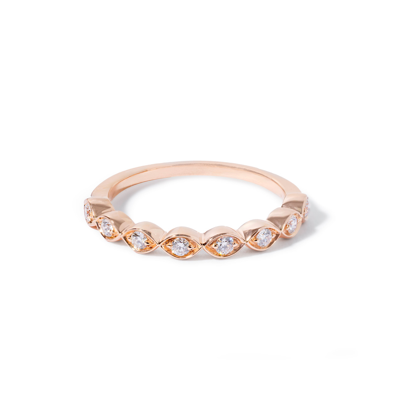 Rose Gold 1/2 Way Diamond Wedding Band (0.14tw)