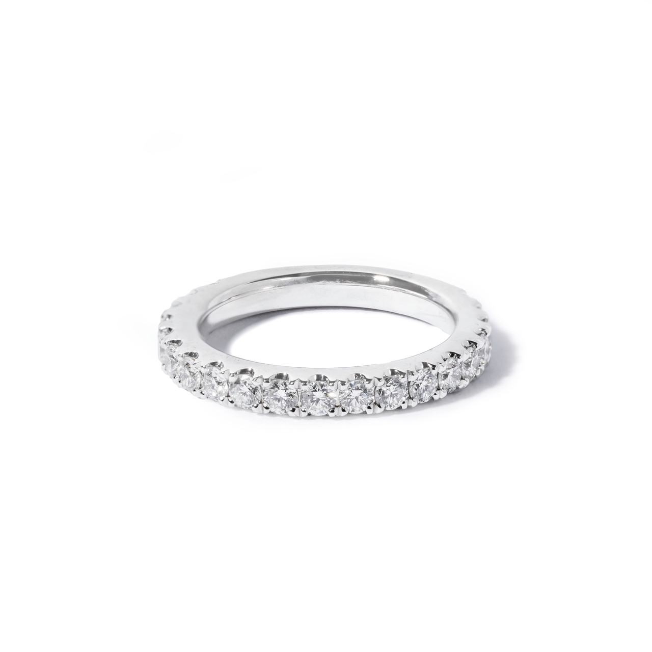 3/4 Way Diamond Platinum Wedding Band (0.79tw)