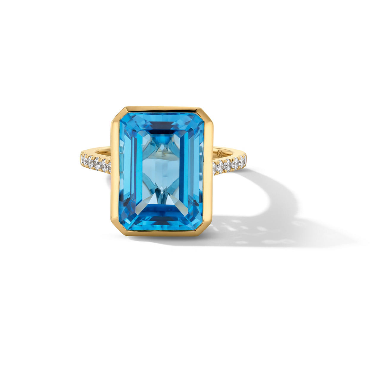Swiss Blue Topaz Bezel Ring