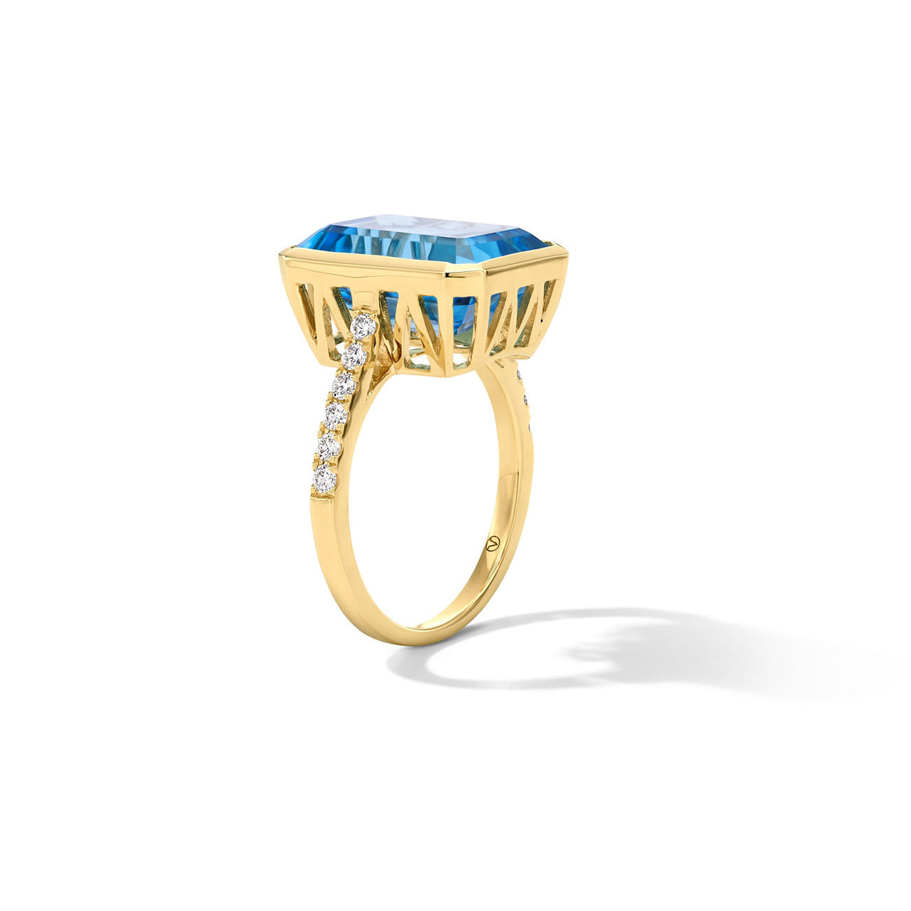 Swiss Blue Topaz Bezel Ring