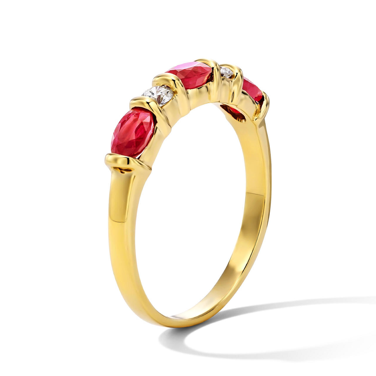 Oval Ruby Round Diamond Ring 1