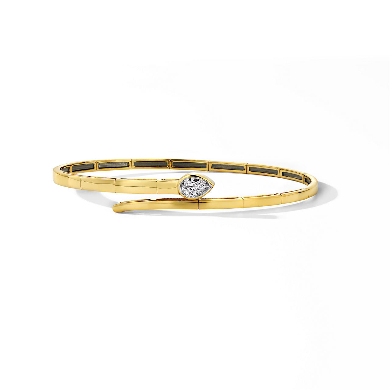 Diamond Bezel Flexible Bypass Bracelet