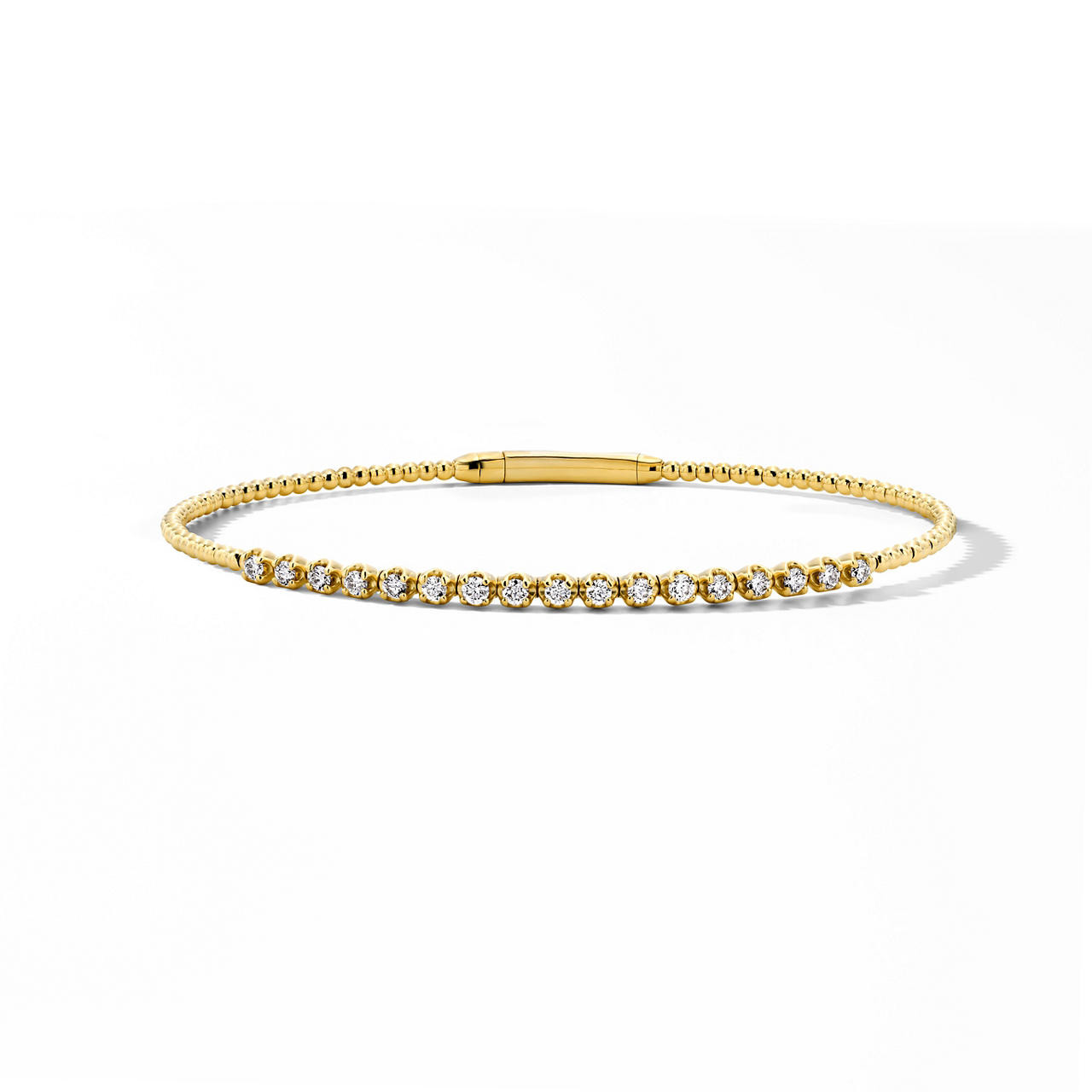Diamond Flexible Gold Beaded Bracelet 0