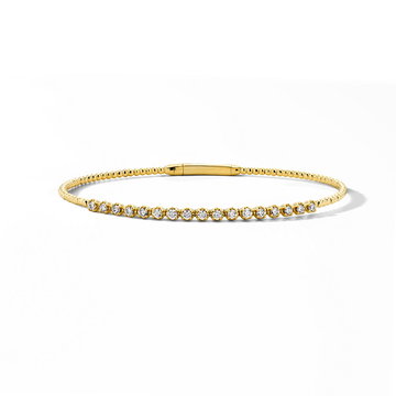 Diamond Flexible Gold Beaded Bracelet In Yellow Gold 14K
