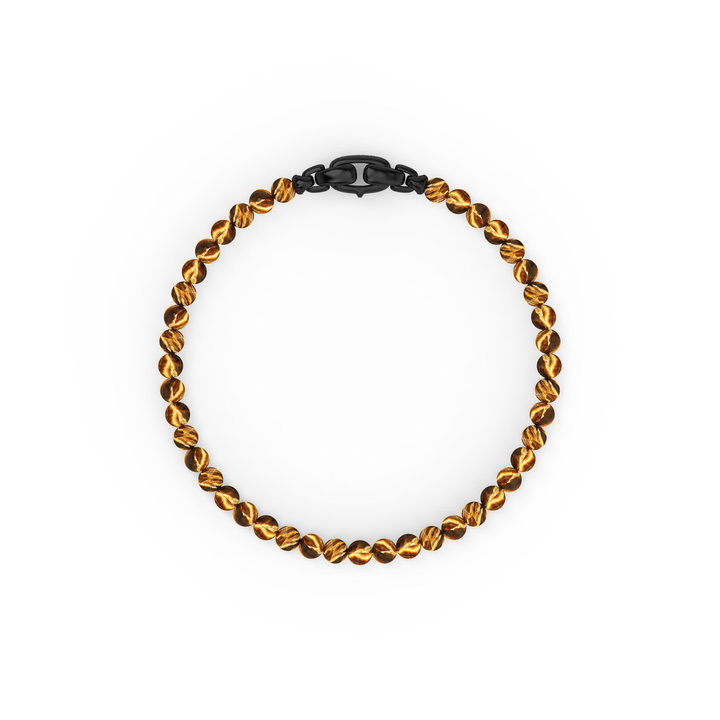 Tiger's Eye Beaded Bracelet In Sterling Silver