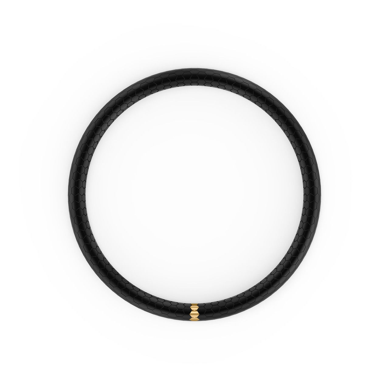 Hex-Pattern Black Ceramic Stretch Bracelet 2