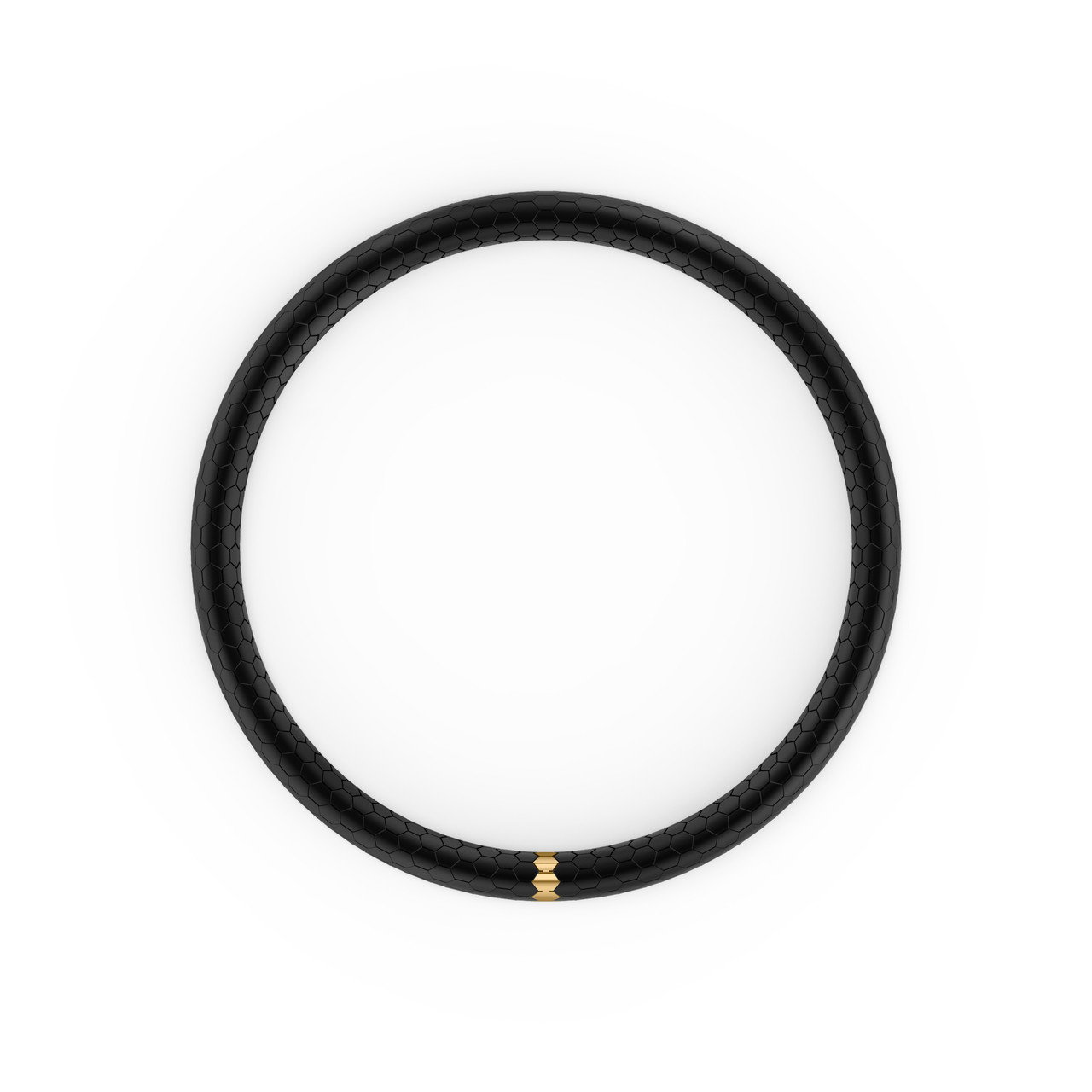 Hex-Pattern Black Ceramic Stretch Bracelet 2