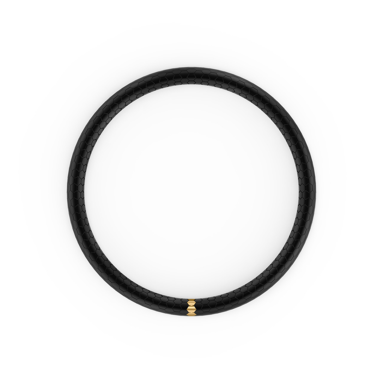 Hex-Pattern Black Ceramic Stretch Bracelet 2