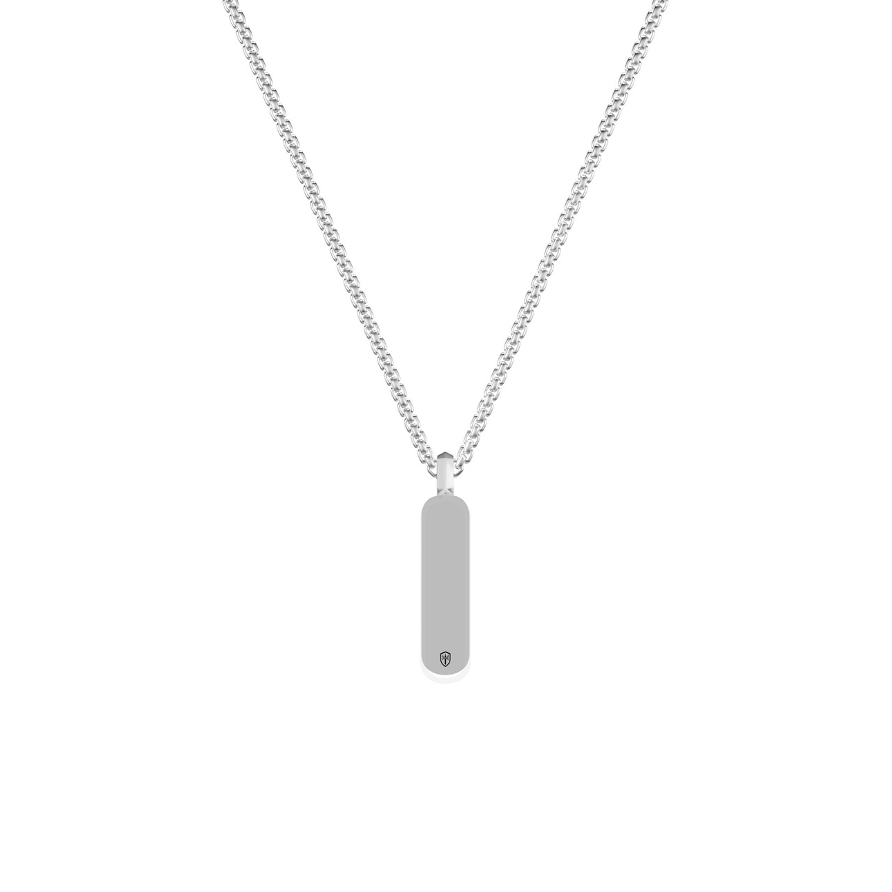 Black Sapphire Vertical Bar Pendant Necklace 2