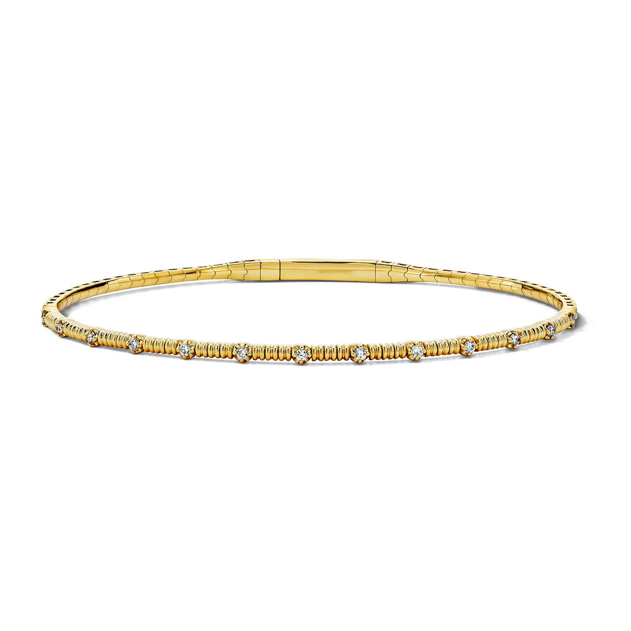 Diamond Station Flexible Gold Bracelet 0