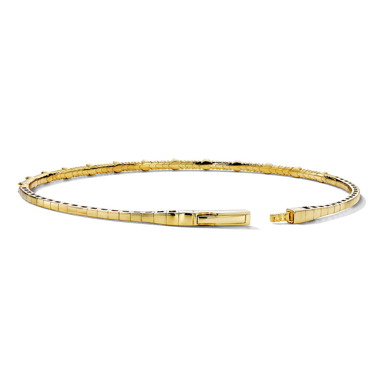Diamond Station Flexible Gold Bracelet 1