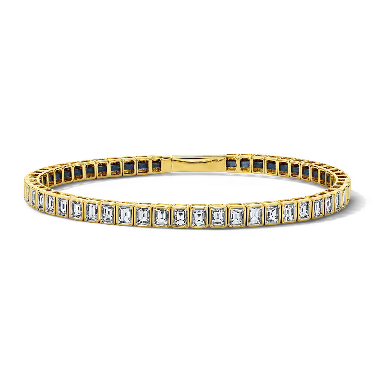 Baguette Bezel Diamond Flexible Bangle Bracelet