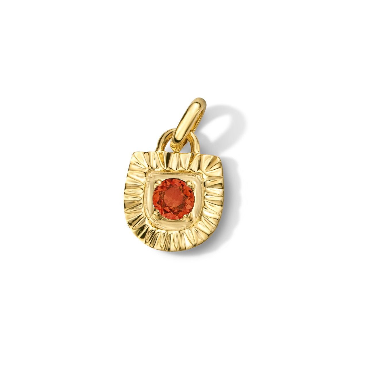 Red Garnet Shield Sunburst Charm 0