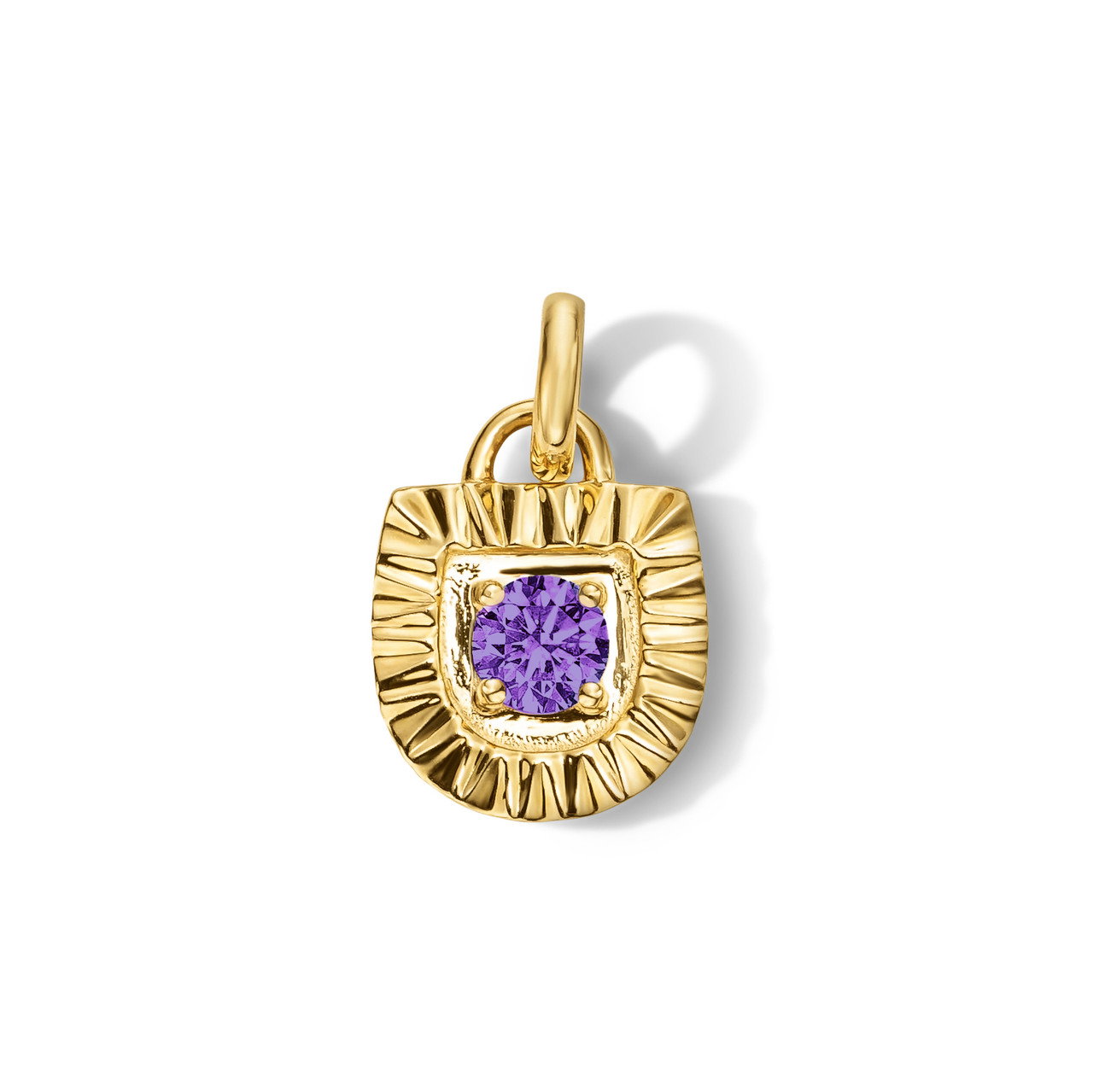 Amethyst Shield Sunburst Charm 0