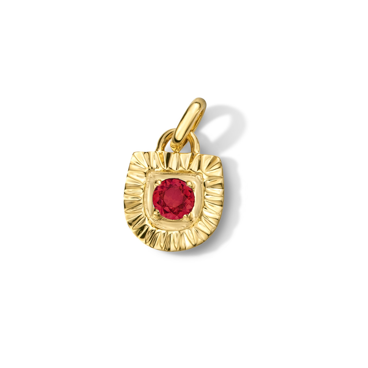 Ruby Shield Sunburst Charm 0