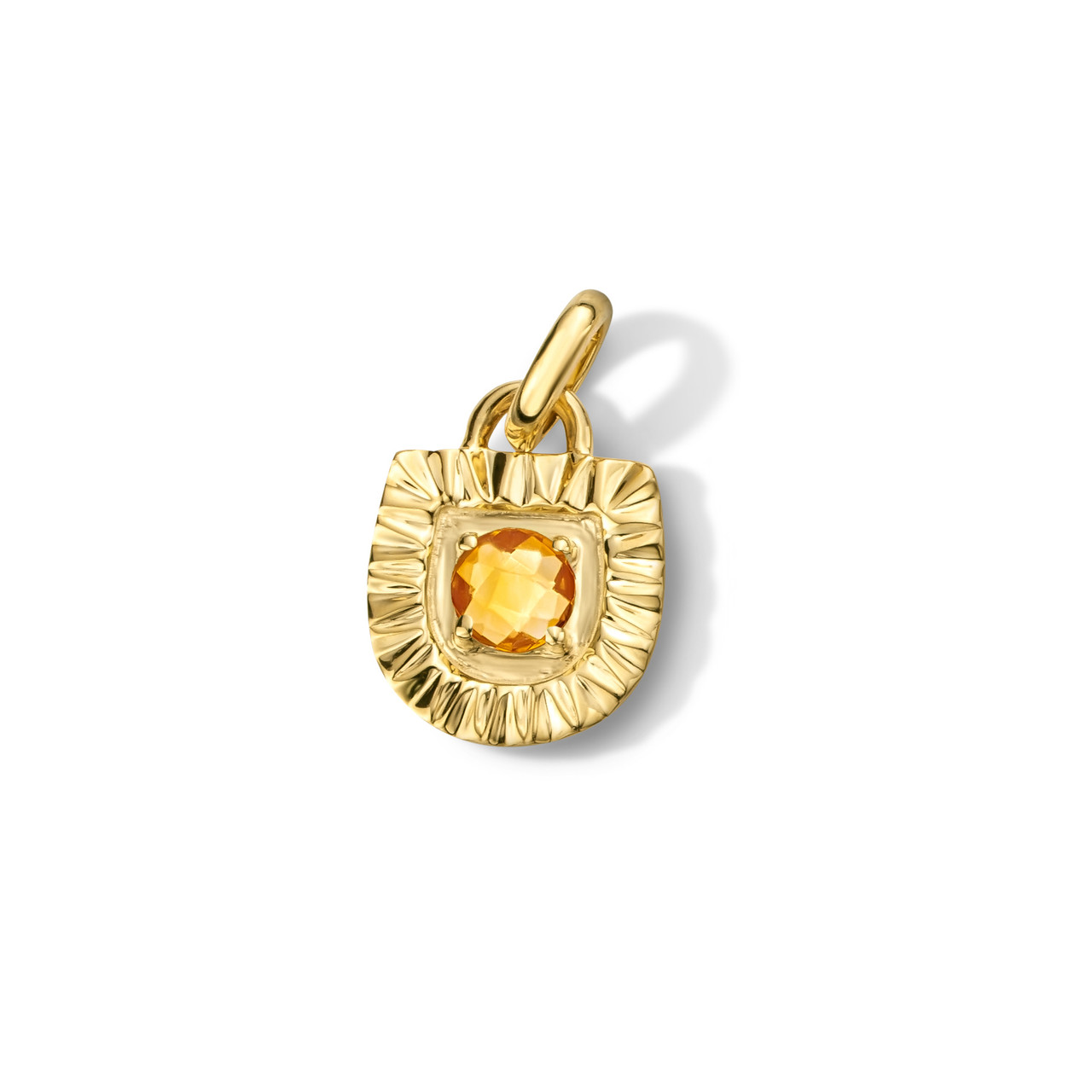 Citrine Shield Sunburst Charm 0