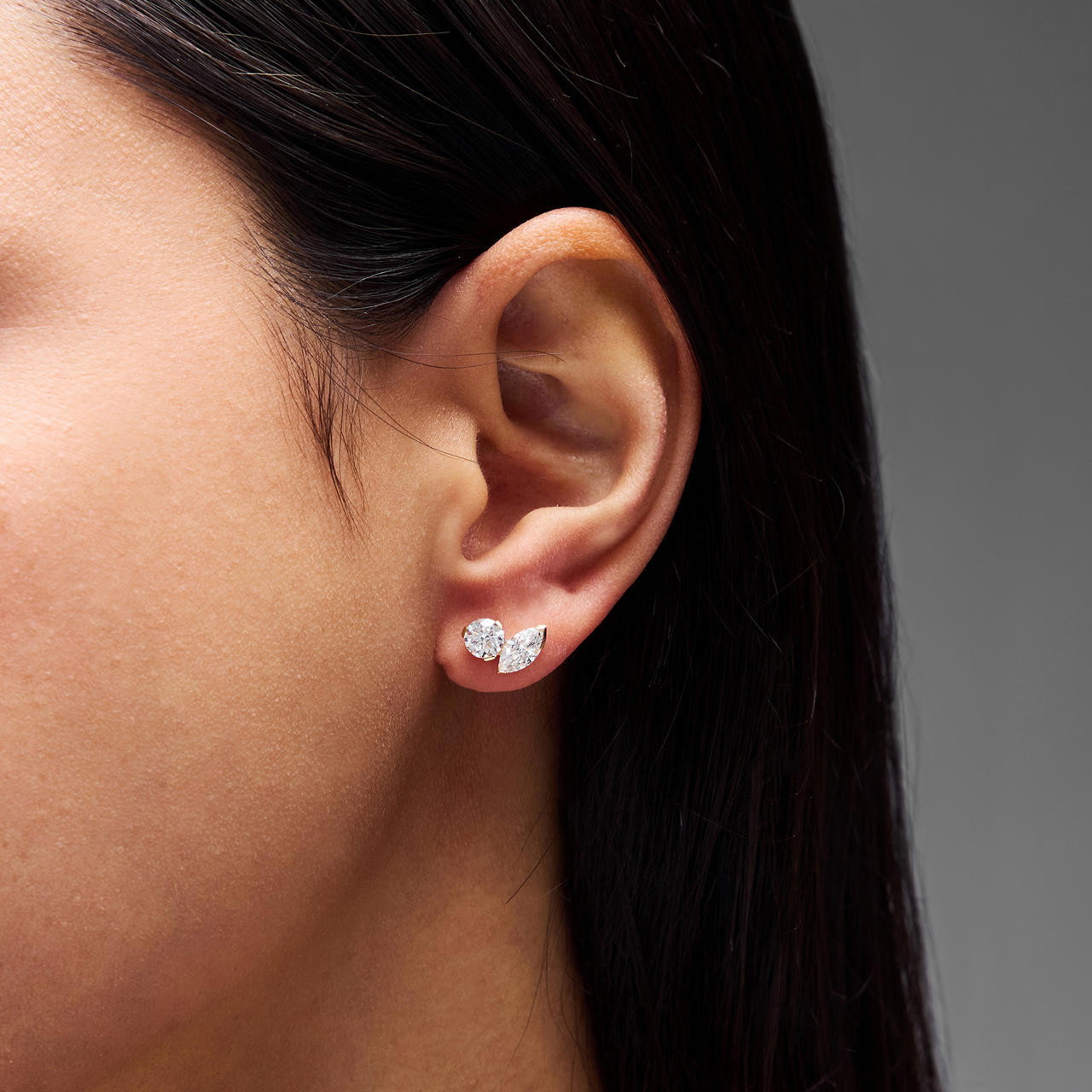 Lab Grown Diamond Toi Et Moi Stud Earrings 1
