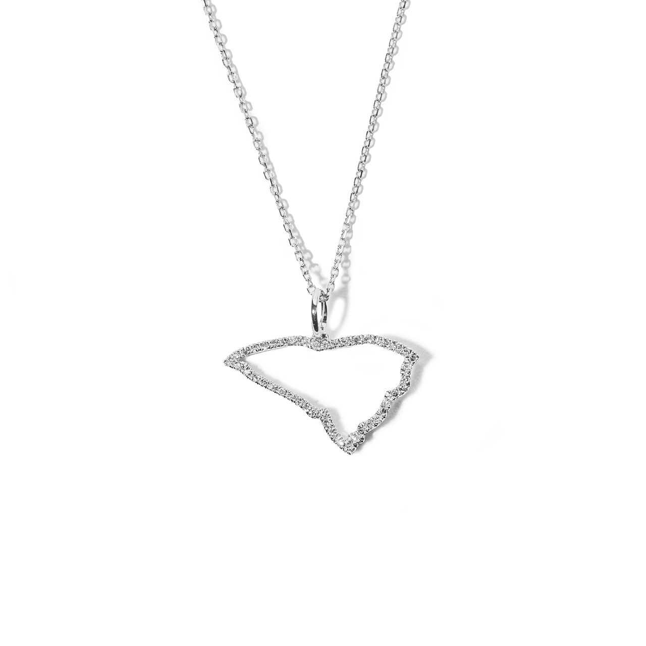 White Gold South Carolina State Diamond Necklace