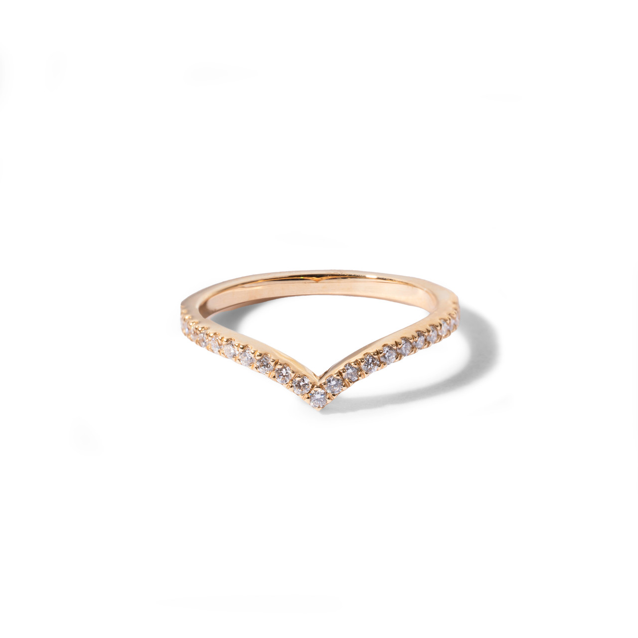 Yellow Gold "V" Diamond Band (0.20tw) 0