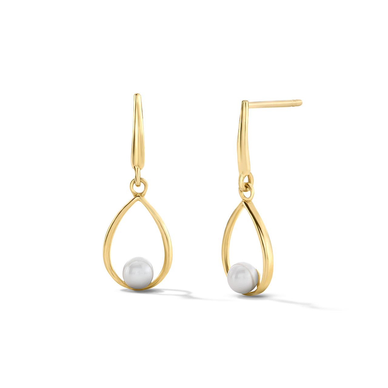 Open Teardrop Pearl Earrings 0