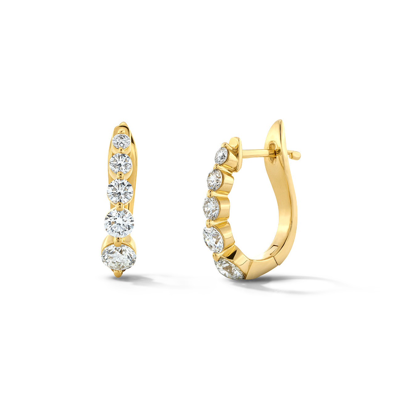 Graduating Diamond Huggie Earrings