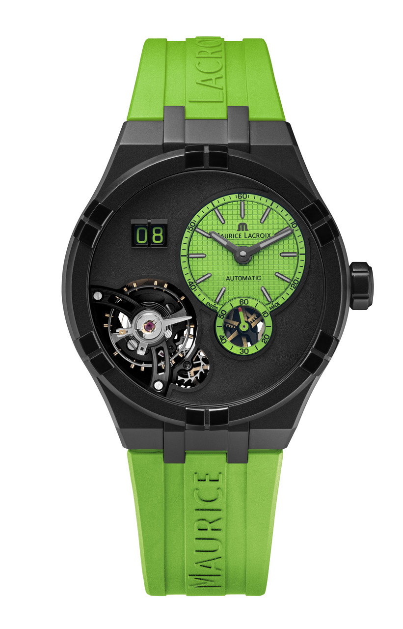 Maurice Lacroix Aikon Master Grand Date 45 Green Dial Watch | Black DLC-Plated Stainless Steel