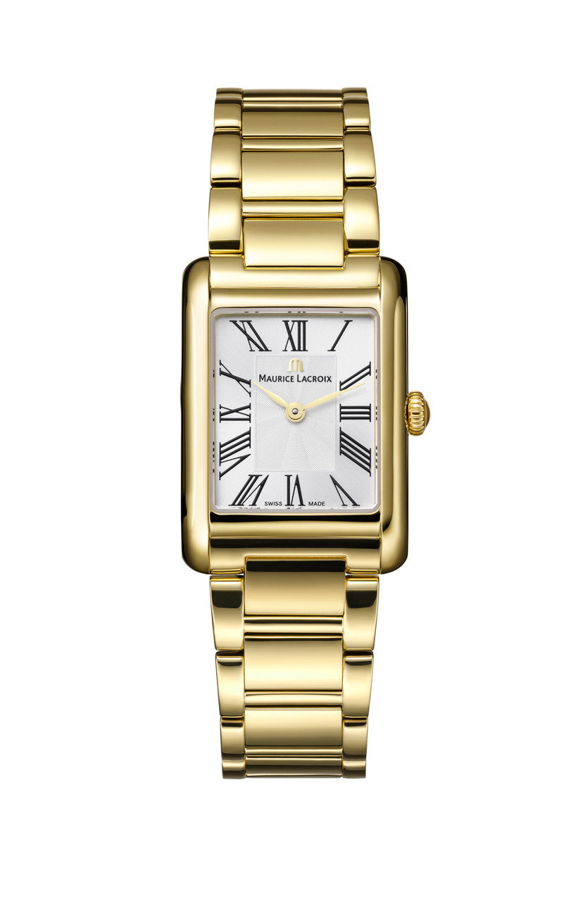 Maurice Lacroix Fiaba Square 34 Silver Dial Watch | Yellow Gold-PVD