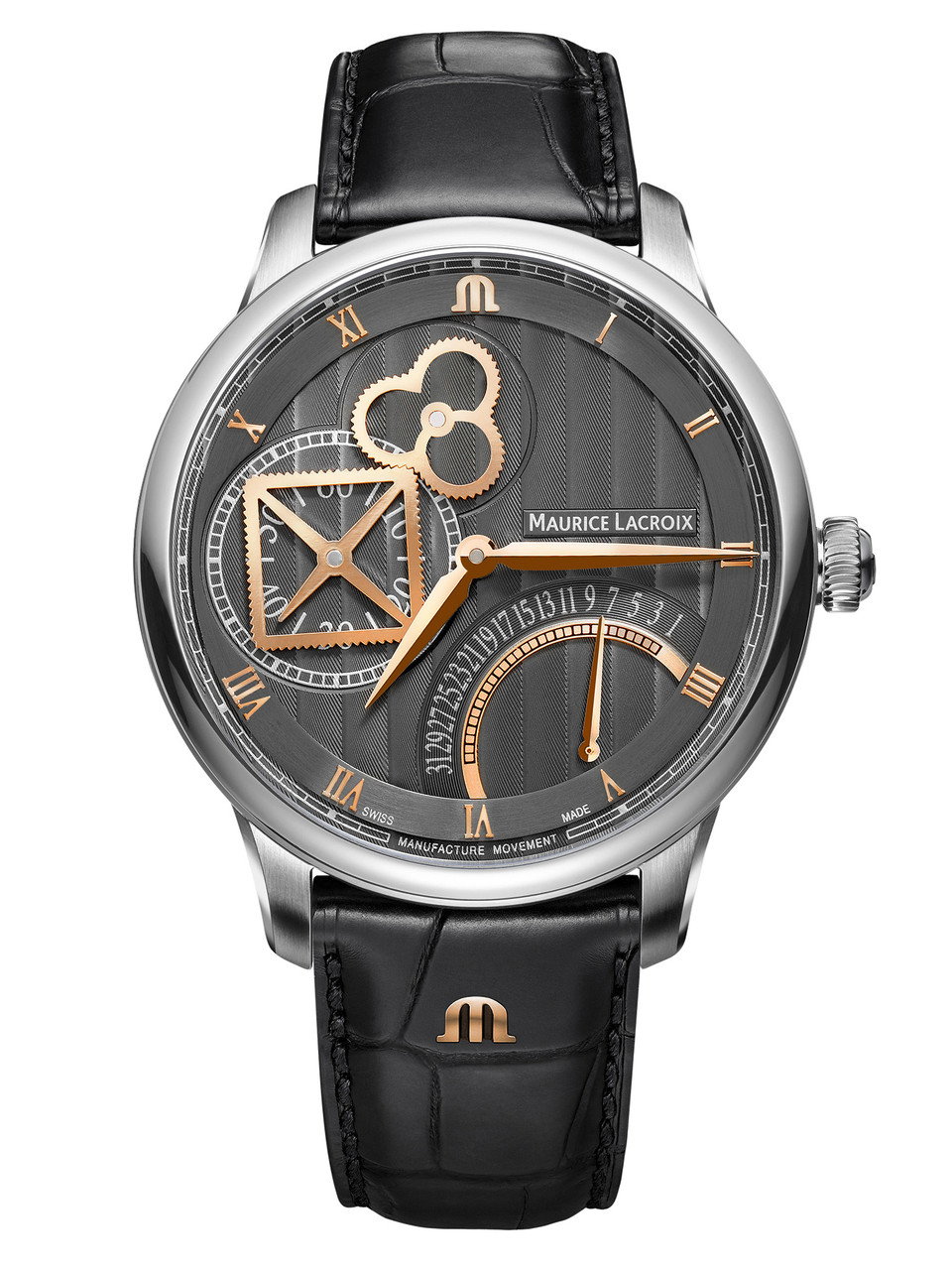 Maurice Lacroix Masterpiece Square Wheel 43 Gray Dial Watch | Stainless Steel