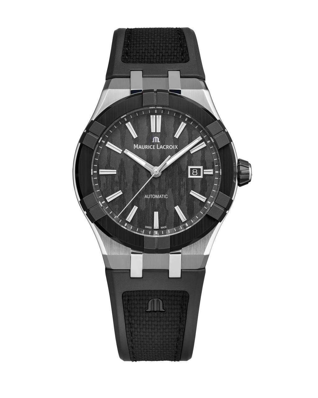 Maurice Lacroix Aikonic Auto 43 Black Carbon Dial Watch | Stainless Steel & Black Ceramic 0