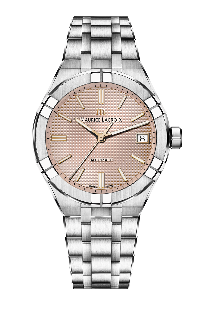 Maurice Lacroix Aikon Auto Date 39 Salmon Dial Watch | Stainless Steel 0