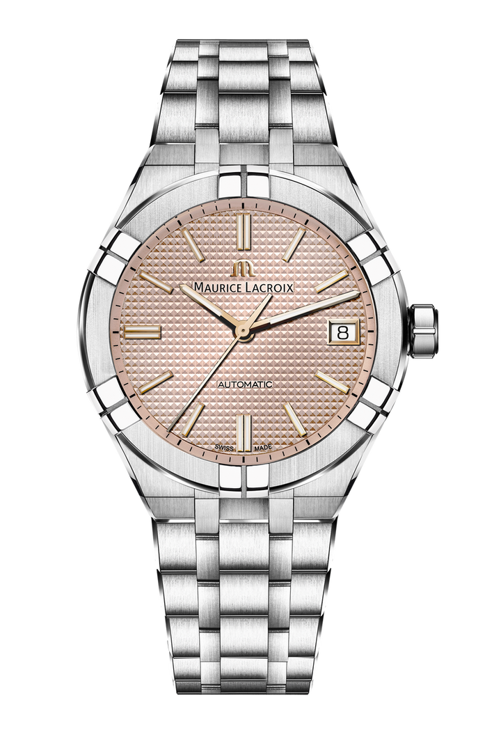 Maurice Lacroix Aikon Auto Date 39 Salmon Dial Watch | Stainless Steel