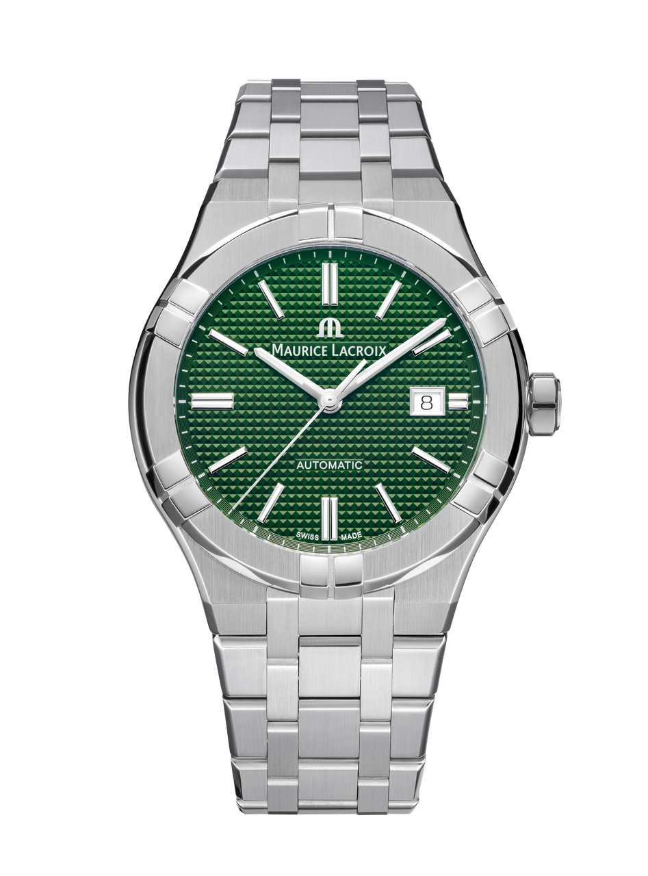 Maurice Lacroix Aikon Auto Date 42 Green Dial Watch | Stainless Steel