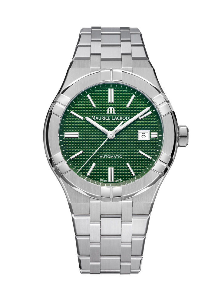 Maurice Lacroix Aikon Auto Date 42 Green Dial Watch | Stainless Steel