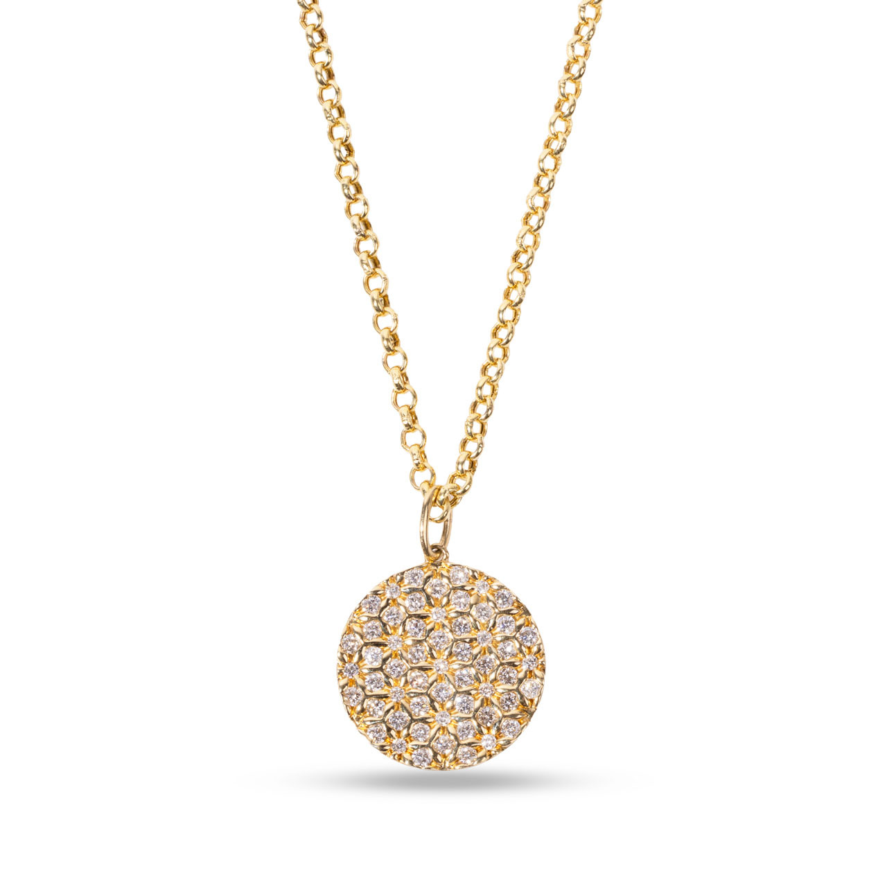 Cluster Diamond Gold Pendant Necklace