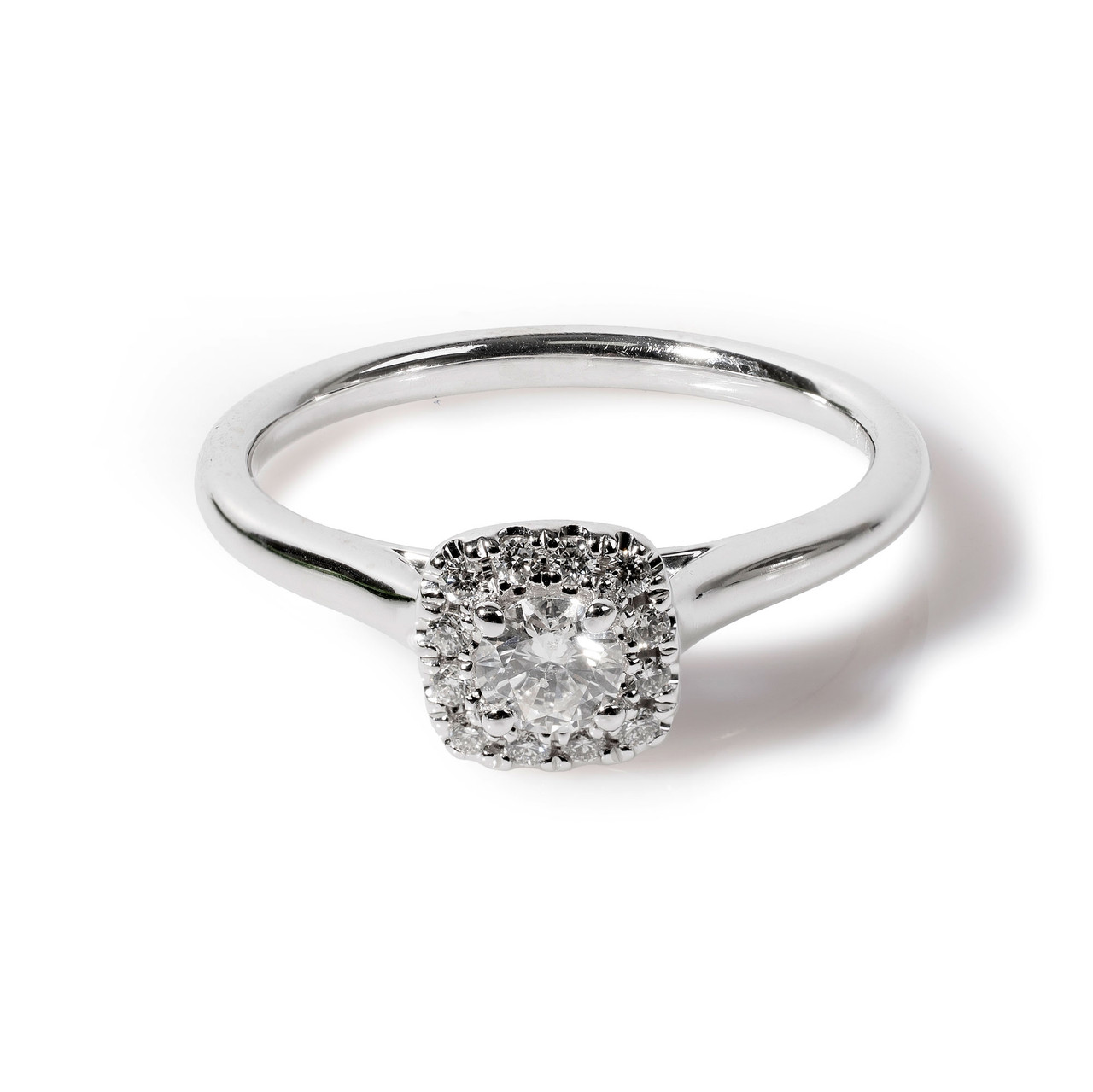 Round Diamond Cushion-Shaped Halo Engagement Ring 0