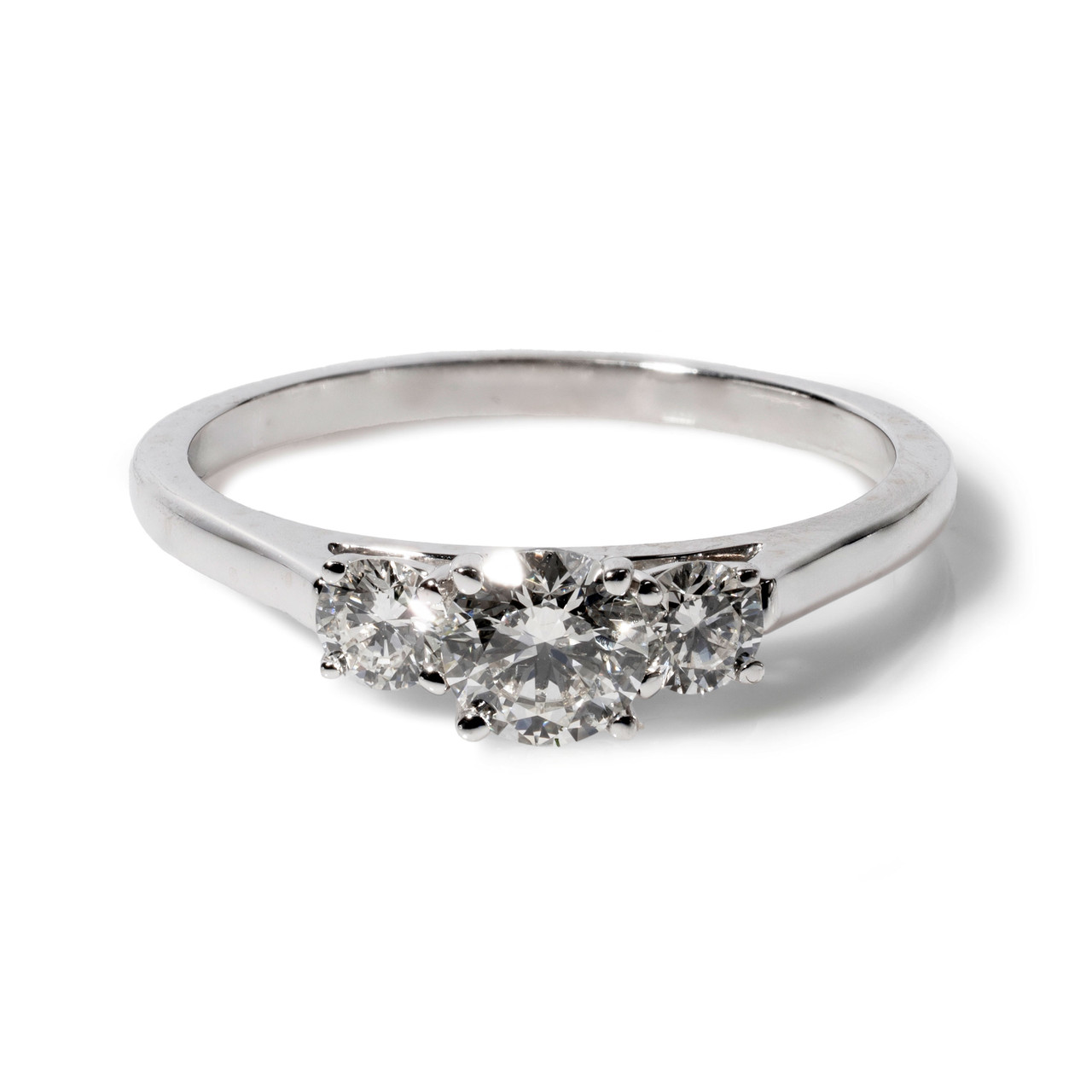 Round Diamond Three Stone Engagement Ring 0