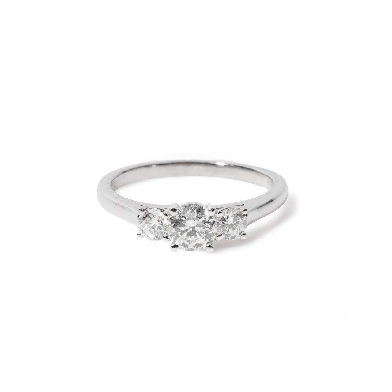 Round Diamond Three Stone Engagement Ring